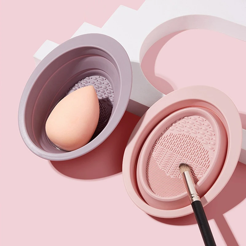 Beauty And Makeup Quotes - وعاء تنظيف فرش المكياج من السيليكون،