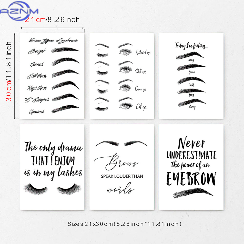 Beauty Of Makeup Quotes - مجموعة من 6 لوحات فنية جدارية