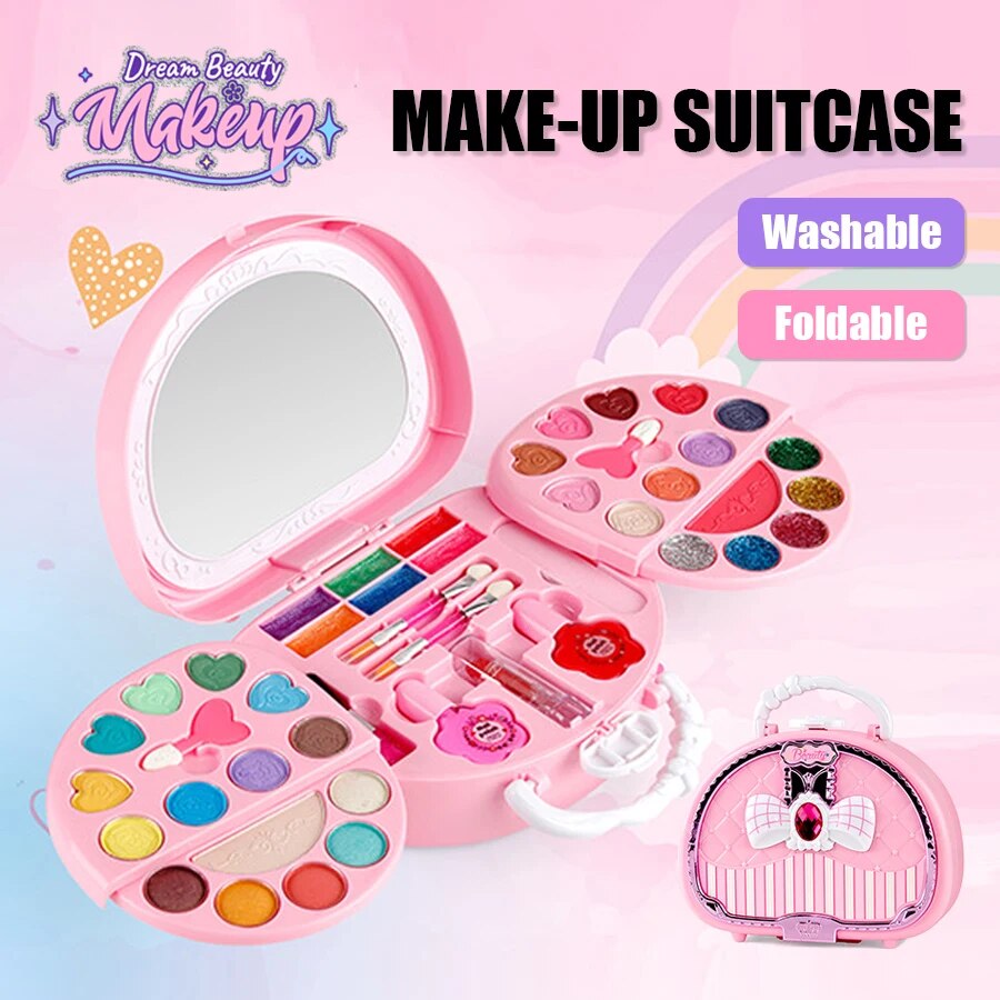 Beauty Makeup Kit For Girls - ألعاب التجميل للأطفال طقم مكياج حقيبة