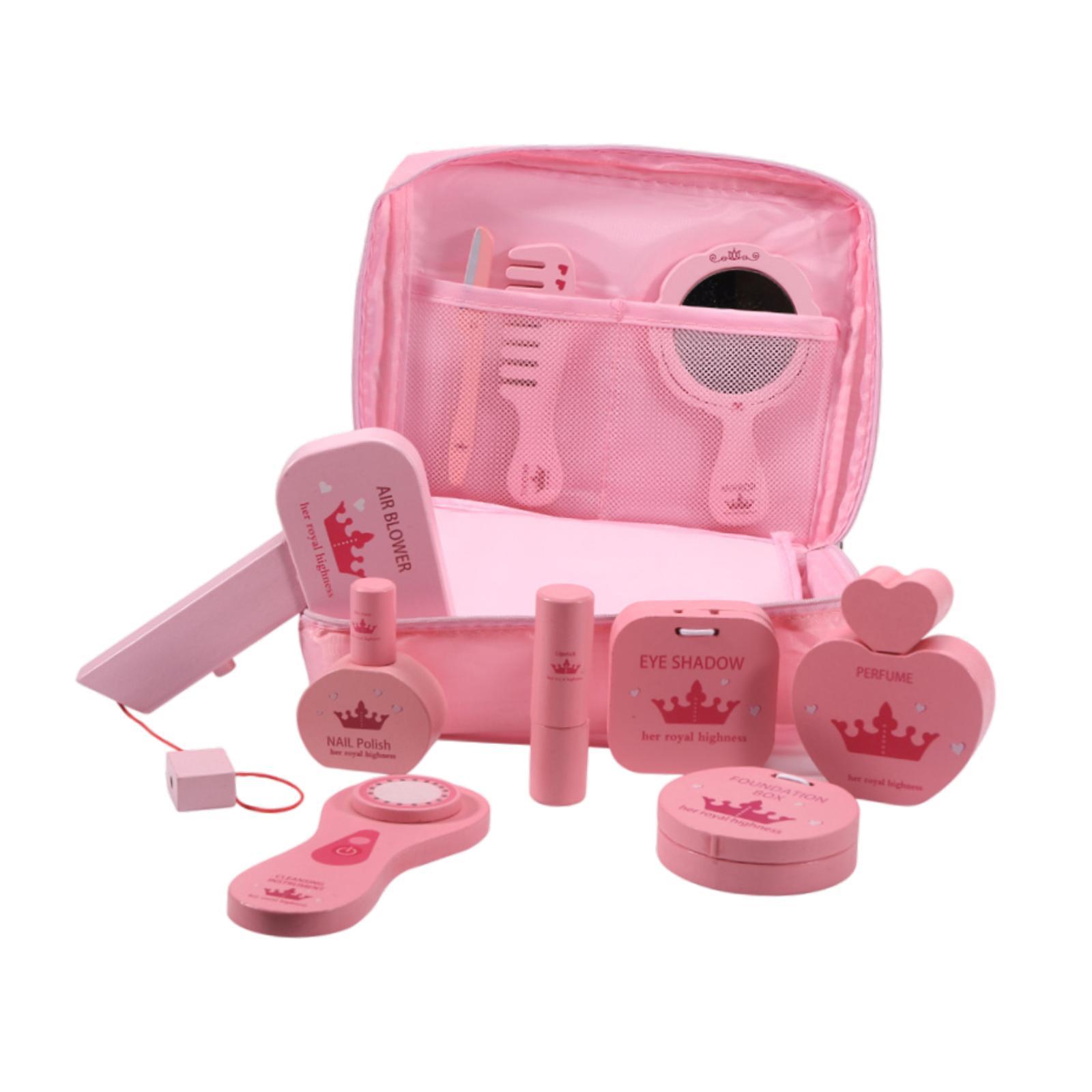 Beauty Makeup Kit For Girls - 10x مجموعة ألعاب مكياج خشبية للعب