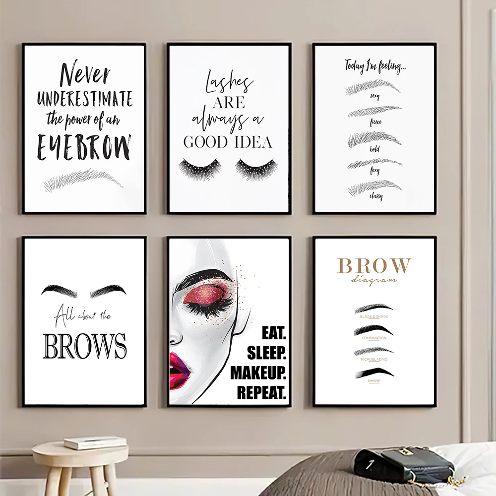 Beauty Of Makeup Quotes - موضة ماكياج قماش اللوحة ، الحاجب