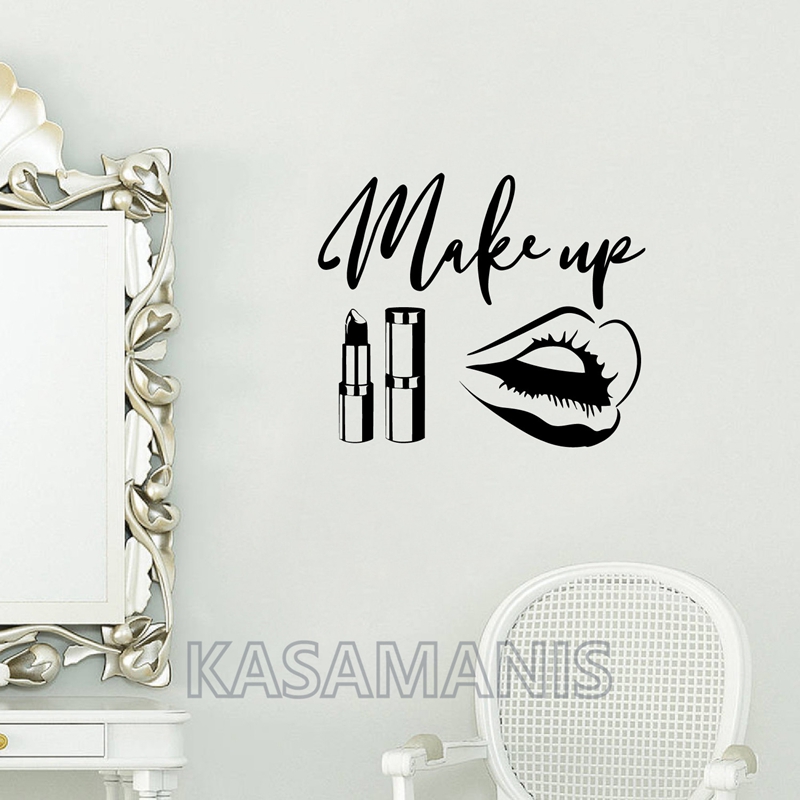 Beauty Of Makeup Quotes - ماكياج إقتباس ملصقات فنية جدار صالون
