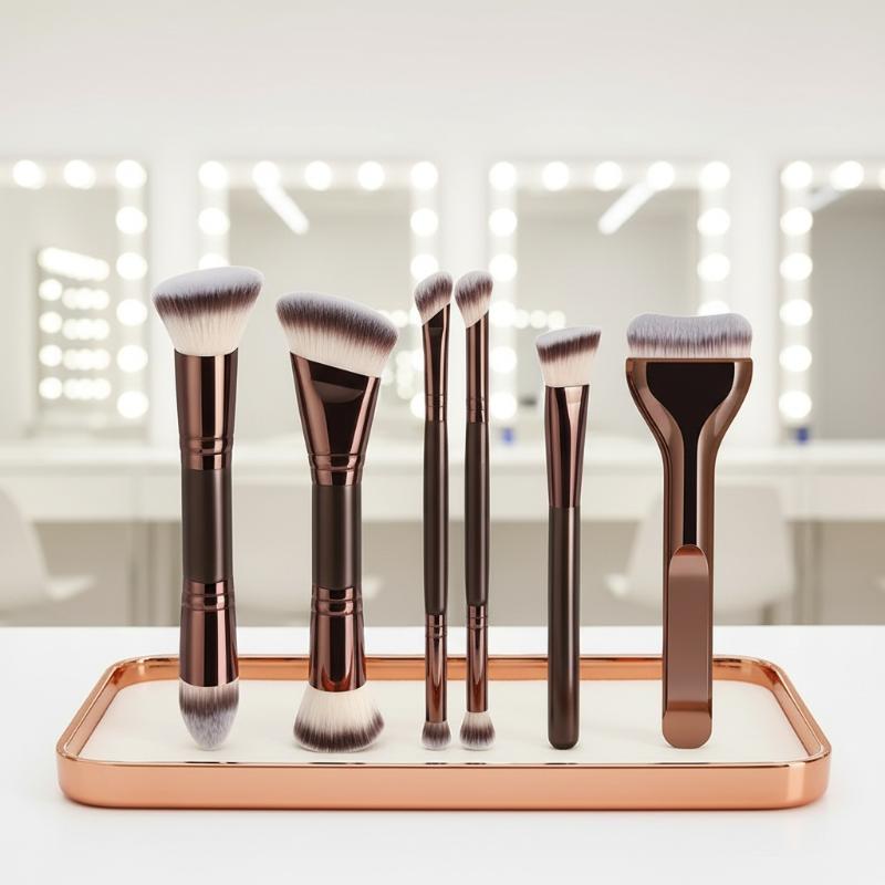 مجموعة فرش مكياج للوجه برأسين، - مراجعة Ms Beauty Makeup وسعره