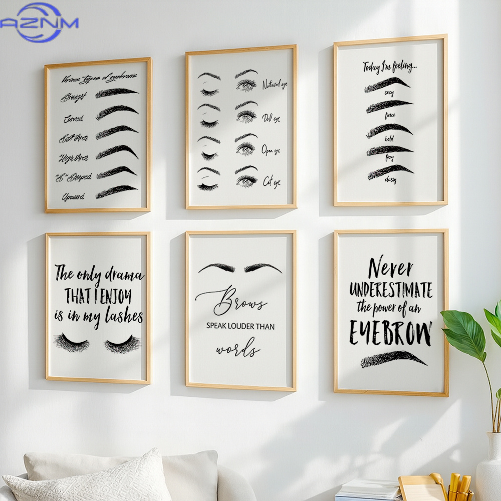 مجموعة من 6 لوحات فنية جدارية  - مراجعة Beauty Of Makeup Quotes وسعره