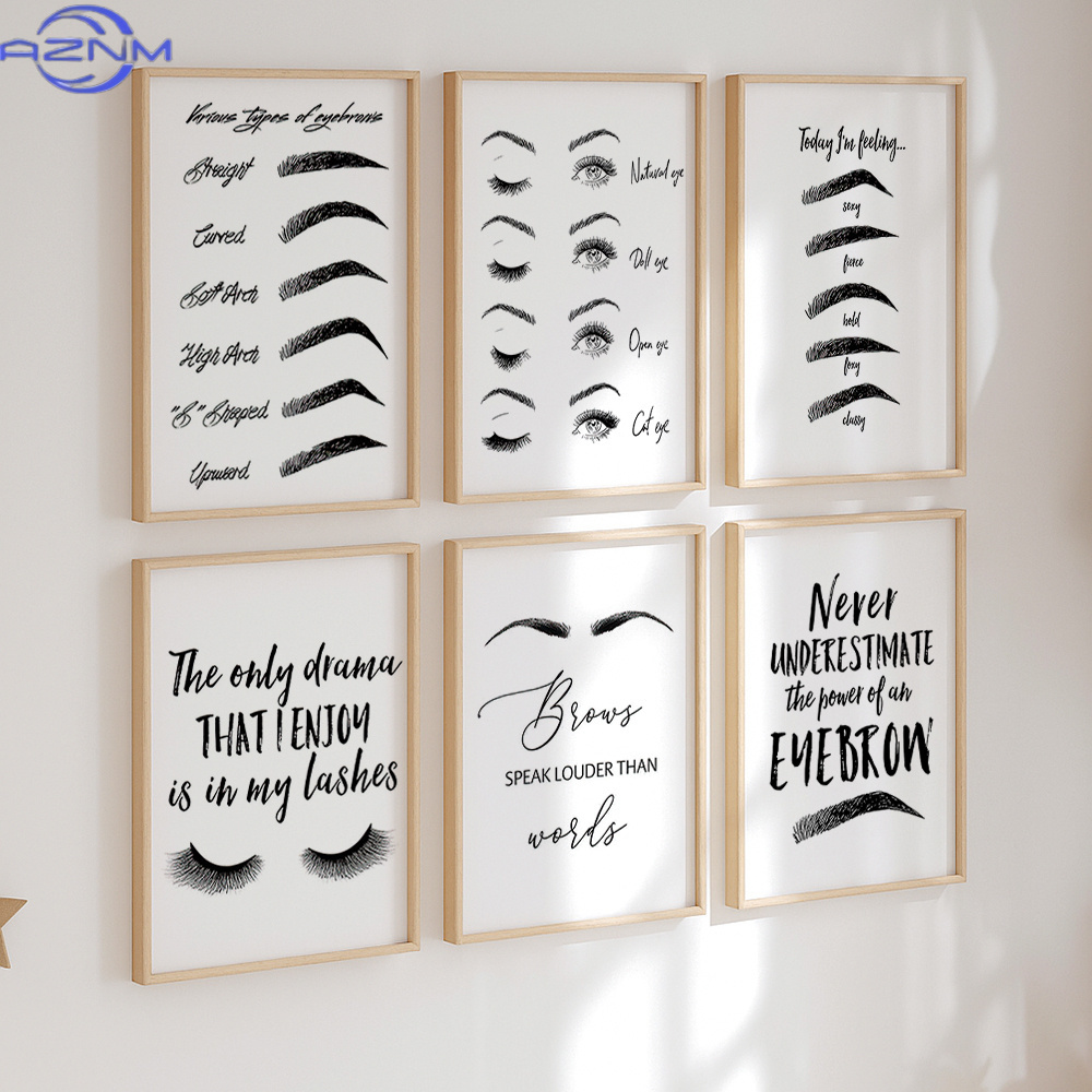 مجموعة من 6 لوحات فنية جدارية  - مراجعة Beauty Of Makeup Quotes وسعره