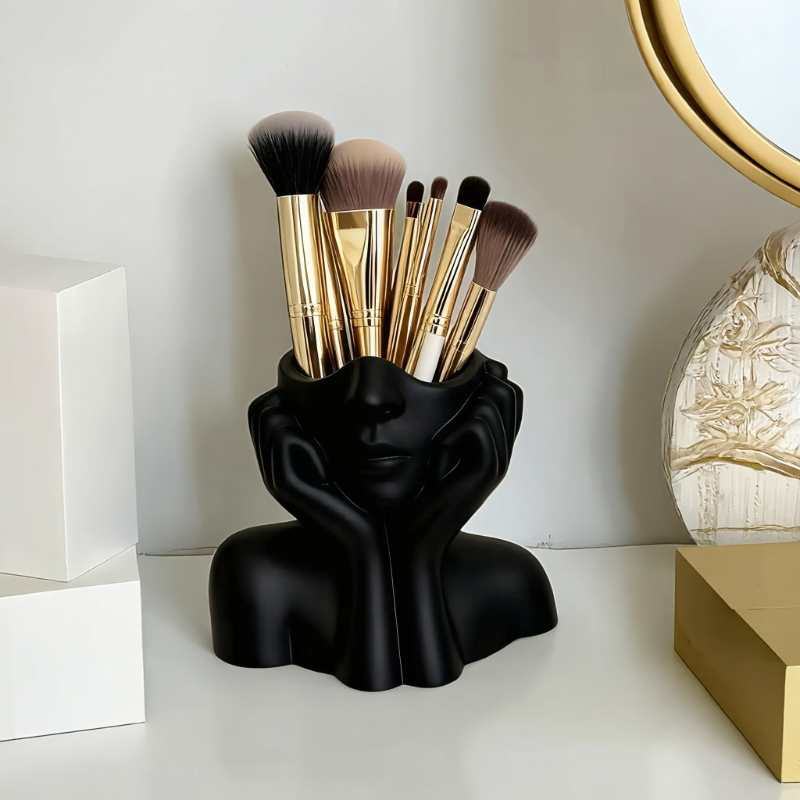 حامل فرشاة مكياج على شكل وجه - - مراجعة Beauty And Makeup Quotes وسعره